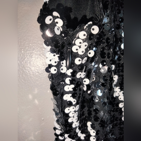 Fashion Nova (Size S) Black & White "Selena" Fully Sequin Maxi Dress (NEW-NWT) - Picture 10 of 14